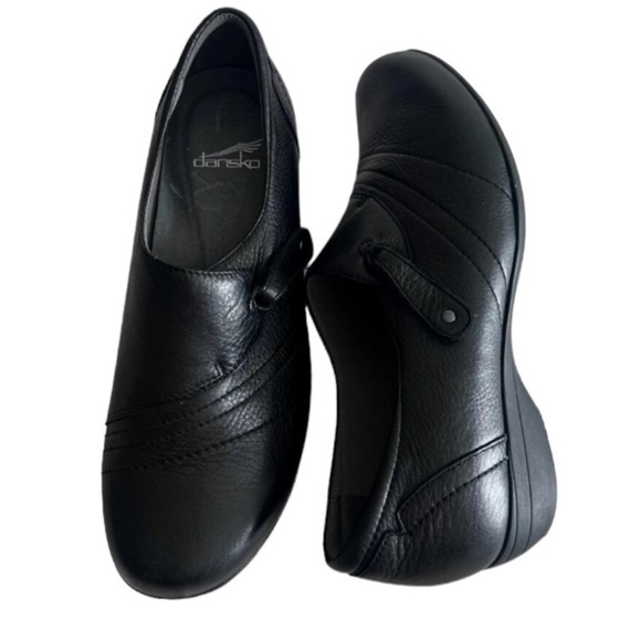 Dansko Black Franny Nappa Leather Comfort Loafer Shoes Size 40 - Picture 1 of 11